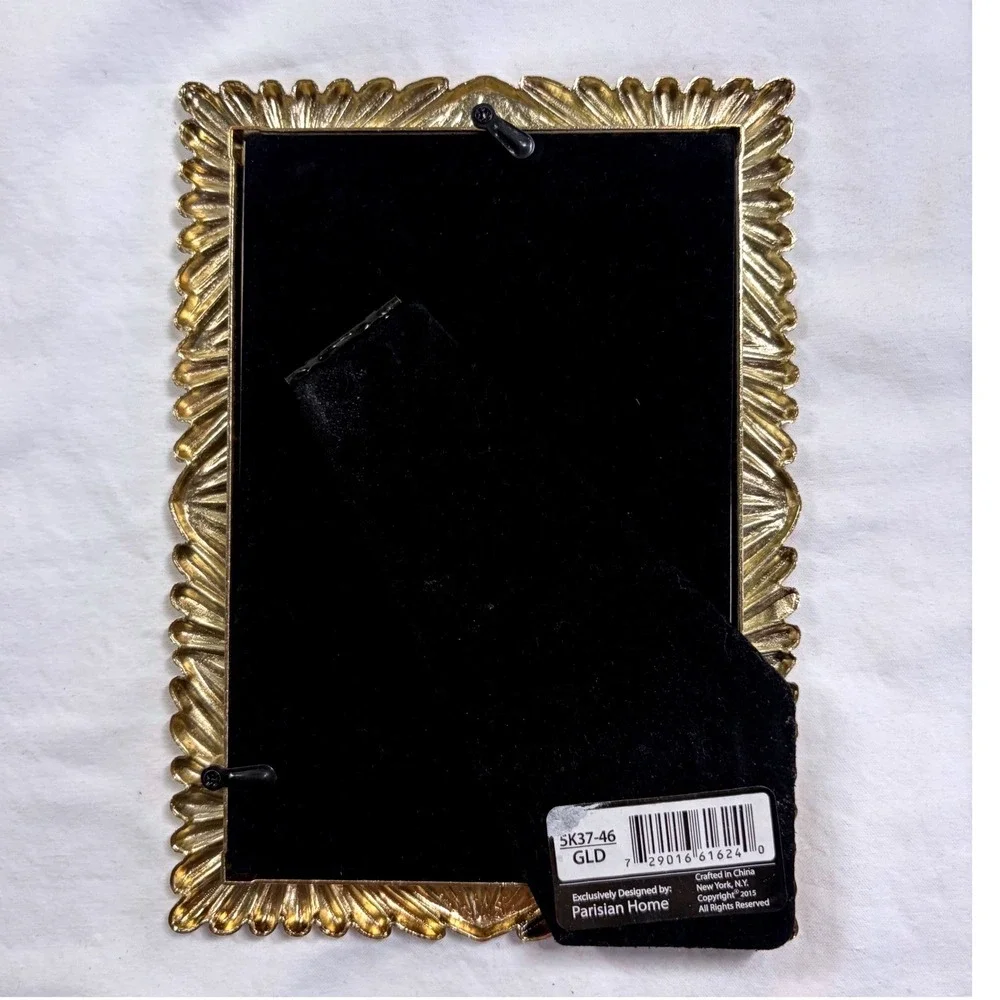 Parisian Home Gold Sunburst Picture Frame Set of 2 Metallic 4x6 Tabletop Decor